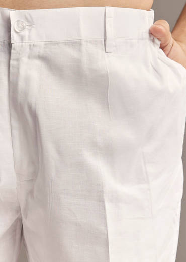 Black Linen Kurta Set For Men With Thread And Resham Work