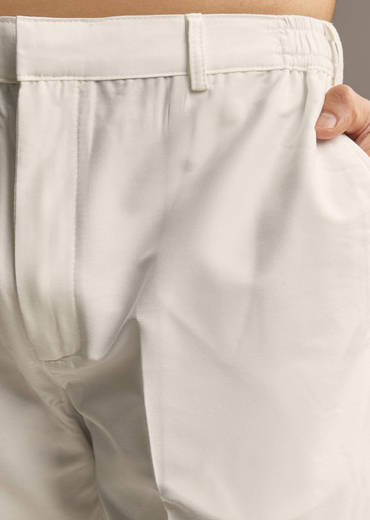 Black Silk Designer Kurta For Men With Buta Print