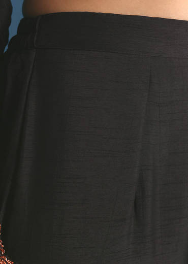 Black Silk Kurta Palazzo Set With Cut Dana Work