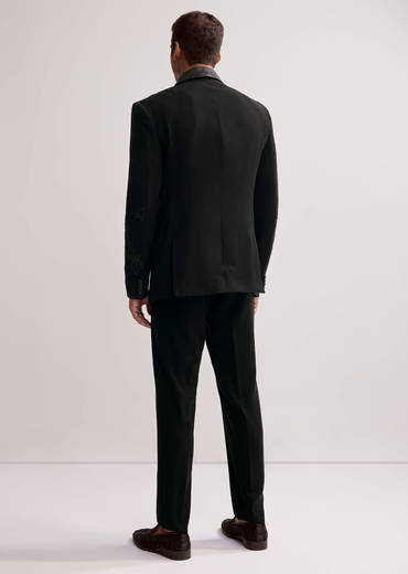 Black Tuxedo For Men With Cut Work Shawl Collar