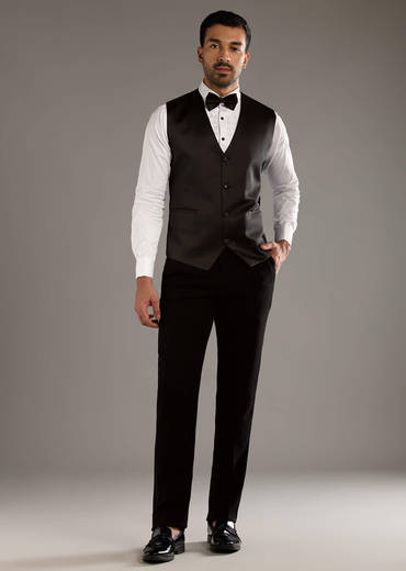 Black Tuxedo For Men With Leather And Dori Work