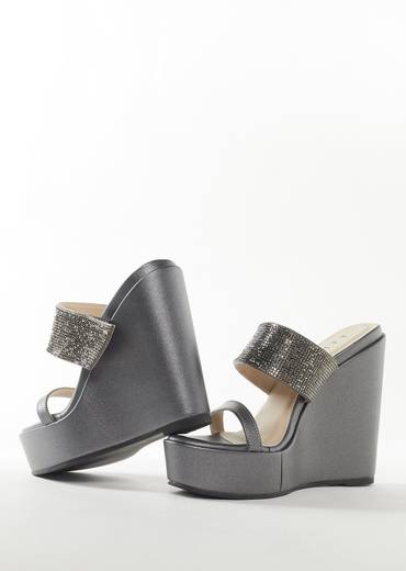 Black Womens Footwear With Embellished Detail Work