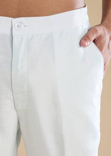 Blue Jacket Kurta Set with Resham Work