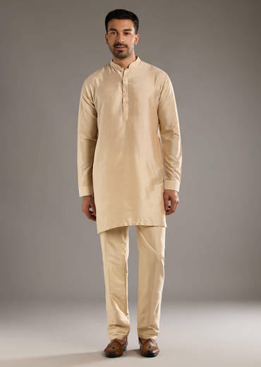 Blue Silk Kurta Jacket Set For Men With Hand Dyed Bandhani Print