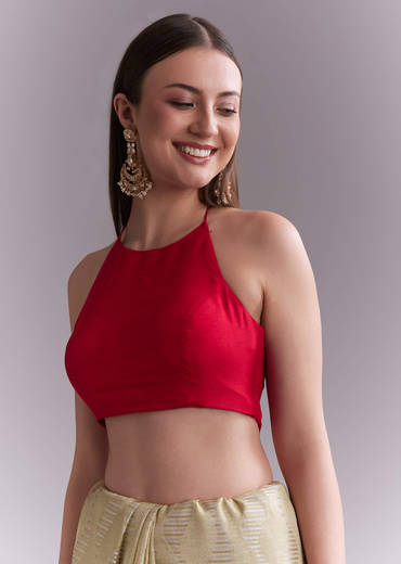 Cream Tissue Saree With Subtle Weave And Zari Border