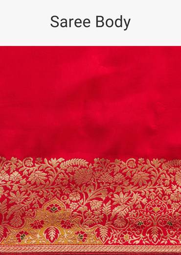Crimson Dola Silk Saree With Intricate Zari Work