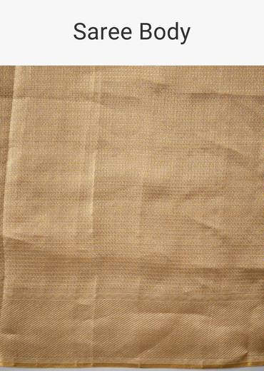 Gold Bridal Kanjivaram Zari Weave Saree with Unstitched Blouse