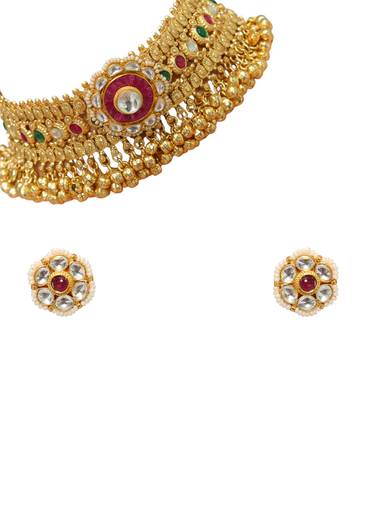 Gold Fusion Pendant Necklace and Earring Set