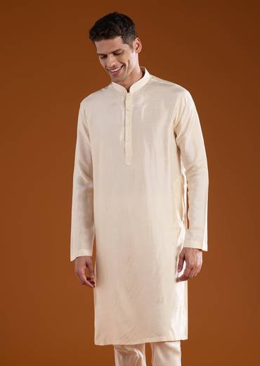 Gold Jacquard Sherwani Kurta Set