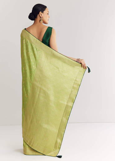 Green Butti Work Saree