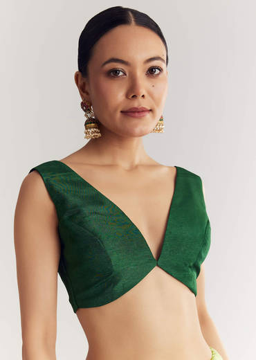 Green Butti Work Saree