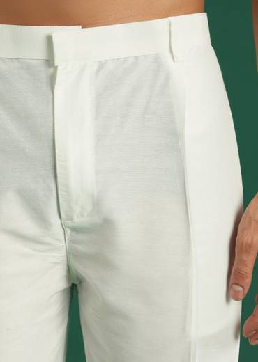 Green Silk Kurta Set For Men With Resham Hand Embroidery