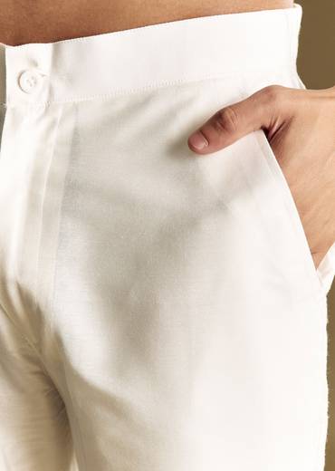 Grey Ombre Rawsilk Kurta Set With Mirror Embellishments