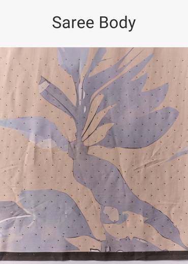 Grey Shaded Printed Saree with Blouse Fabric