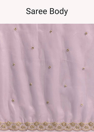 Lavender Tissue Saree With Cutdana And Butti Embroidery