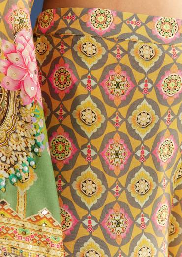 Light Aqua Green Cotton Muslin Kurta Dupatta With Printed Palazzo