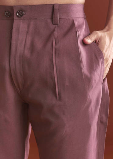 Lilac Ombre Kurta Set For Men With Sequins Embroidery