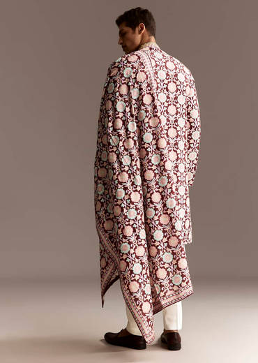 Maroon Dupatta Kurta Set