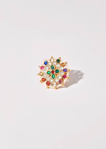 Multi Circular Kundan Embellished Ring