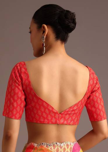 Multi Coloured Printed Muslin Saree With Unstitched Blouse