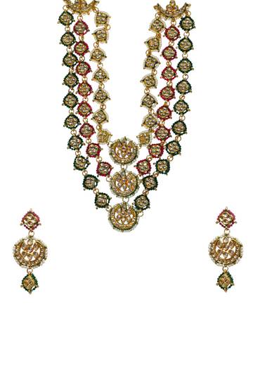 Multi Layered Kundan Necklace And Earring Sets