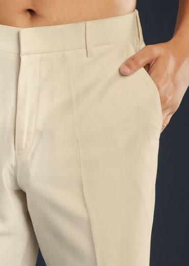 Mustard Yellow Chanderi Jacket Kurta Set With Dori Work