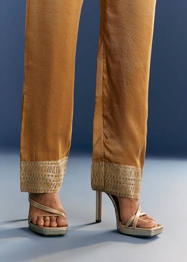 Mustard Yellow Zardosi Embroidered Anarkali Dupatta Set