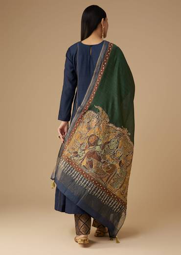 Navy Blue Sequin Work Anarkali Set