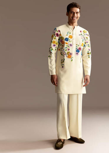 Off White Palazzo Kurta Set