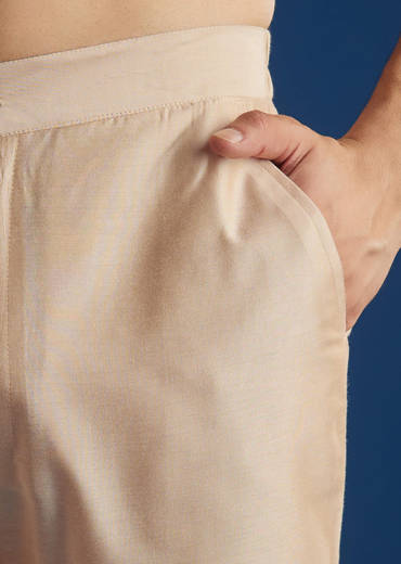 Onion Pink Tissue Kurta Set With Embroidered Yoke