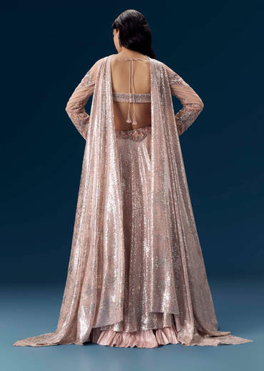 Pink Bridesmaid Lehega with Choker Dupatta