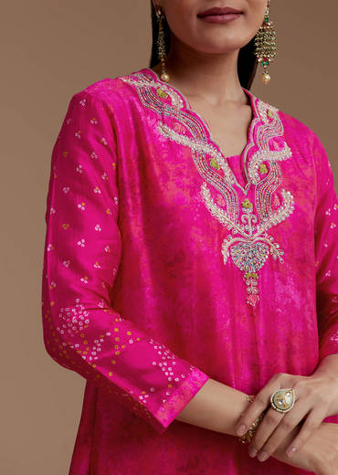 Pink Printed Kurta Co-ord Set