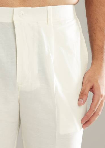 Pink Silk Kurta Set For Men With Floral Print