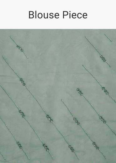 Purple Green Shaded Organza Saree With Cutdana Sequin Embroidery