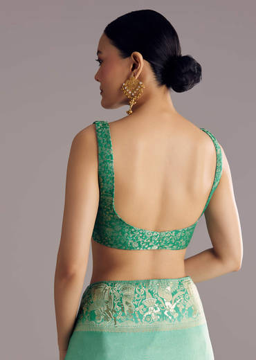 Rama Green Dola Silk Saree