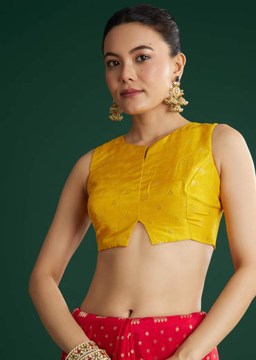 Red Dola Silk Saree With Butti And Floral Woven Border