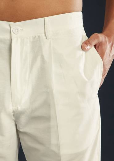 Red Floral Print Silk Kurta Set with Resham Work