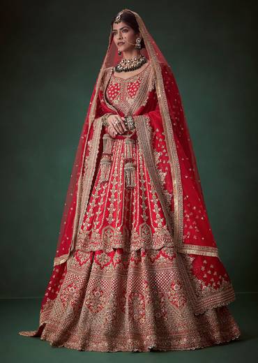 Red Gurudwara Bridal Suit Lehenga Set