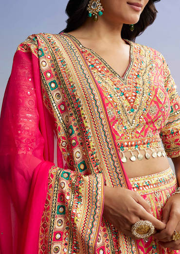 Red Printed Lehenga With Boho Charm