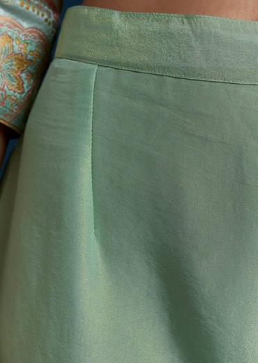 Sea Green Tissue Silk Jacquard Weave Kurta Set