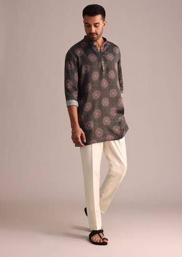 Grey Printed Kurta