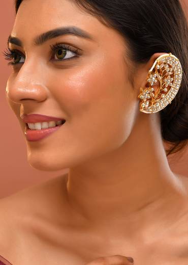 White Kundan Bead Drop Danglers