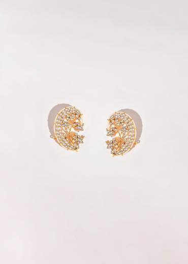 White Kundan Bead Drop Danglers