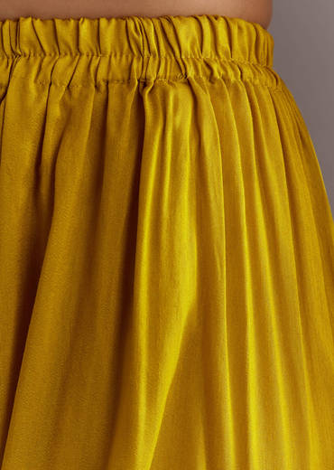 Yellow Silk Moti Sequin Embroidered Jacket Suit