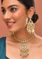 Aqua Blue Multi Necklace Set With Pachi Kundan