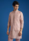 Banarasi Silk Jacket Kurta Set With Front Zip Closure