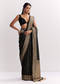 Black Dola Silk Saree With Woven Butti Work Border