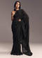 Black Organza Saree With Beaded Geometric Embroidery