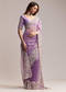 Blush Purple Tissue Saree With Floral Embroidery