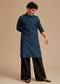 Blue Cotton Micro Printed Kurta Set